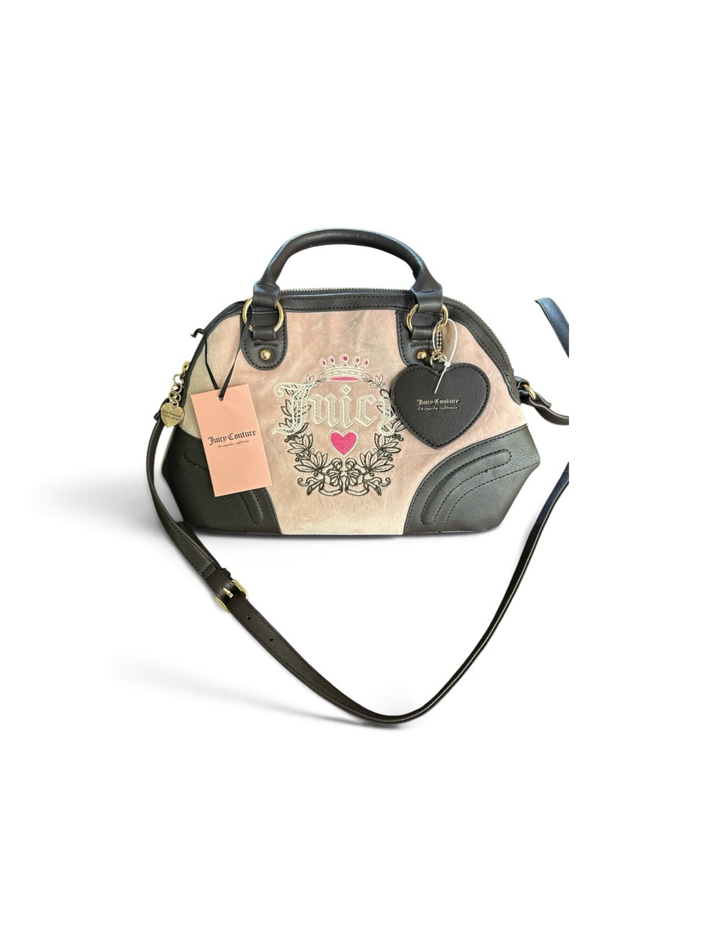 Juicy Couture Pastel Pink Brown Y2K Satchel Bag NEW